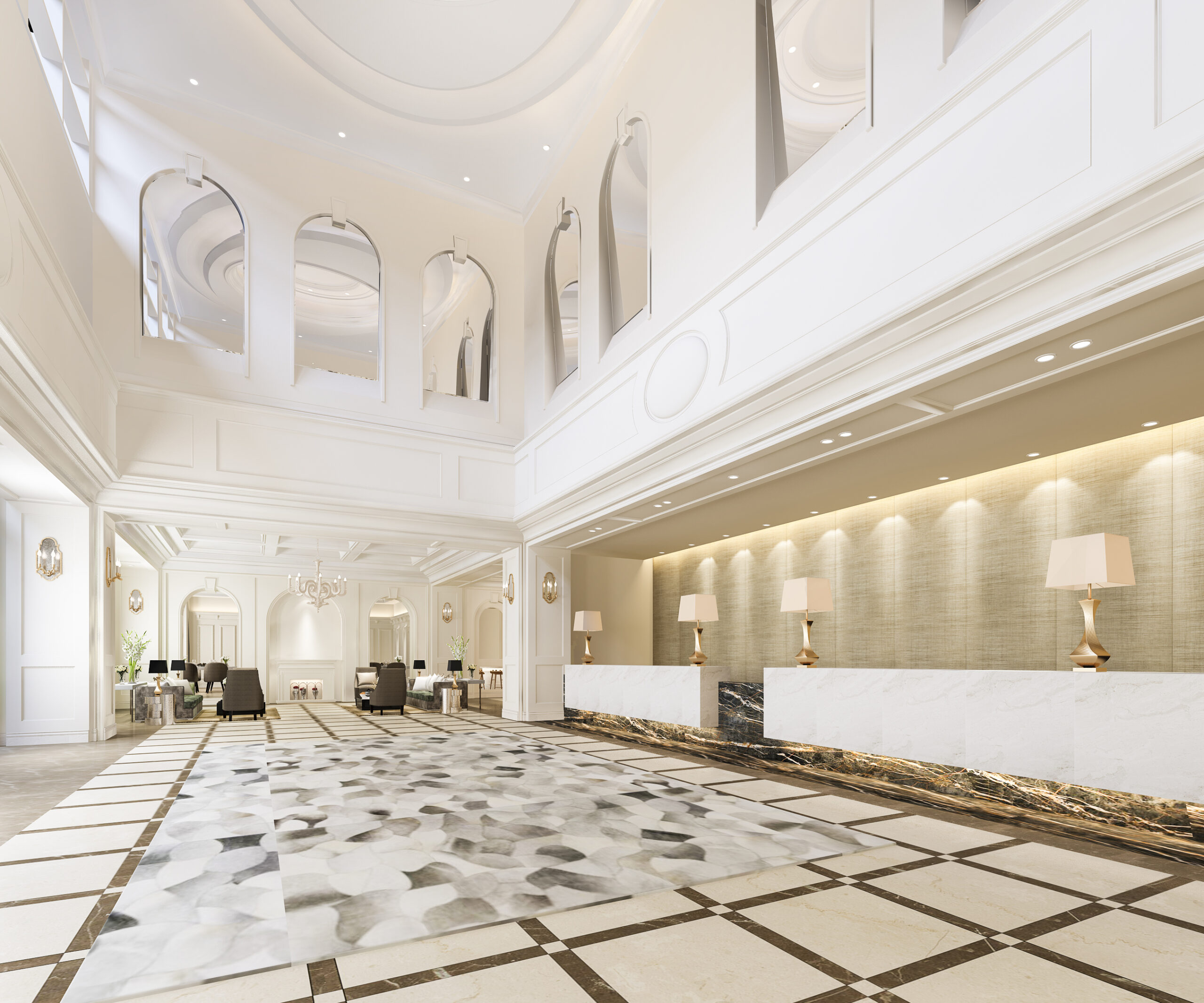 Luxury hotel renovation with premium tile finish