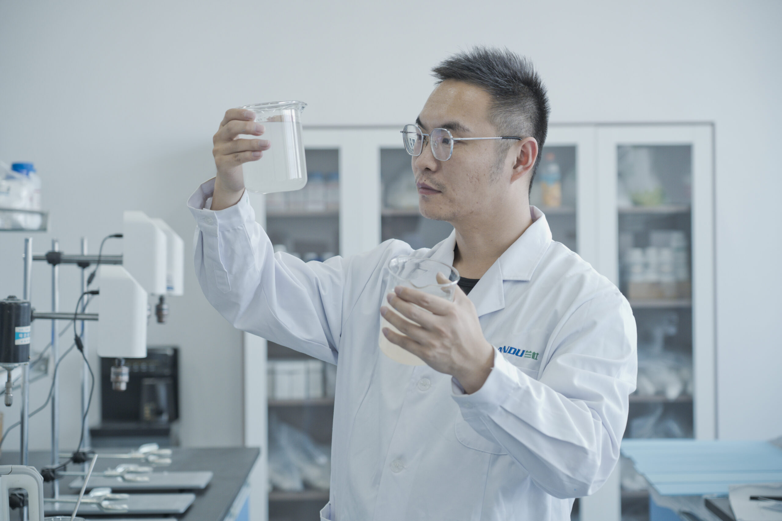 Chemical laboratory testing tile adhesive formulation
