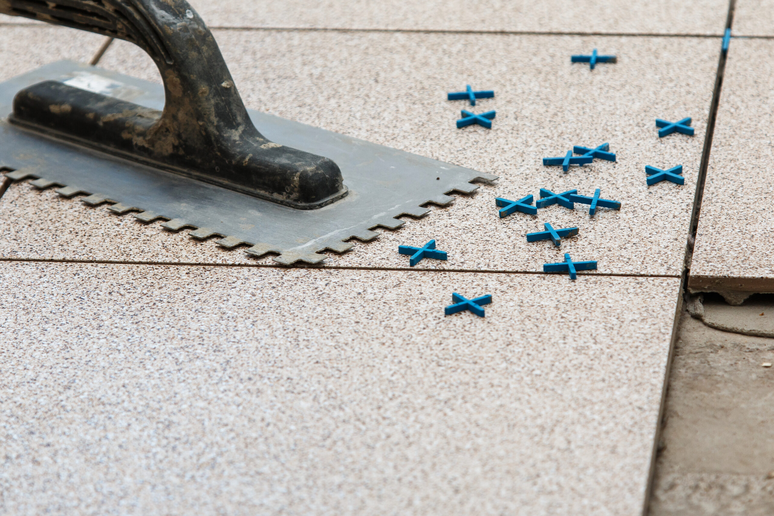 Exterior tile adhesive system — weather resistant application