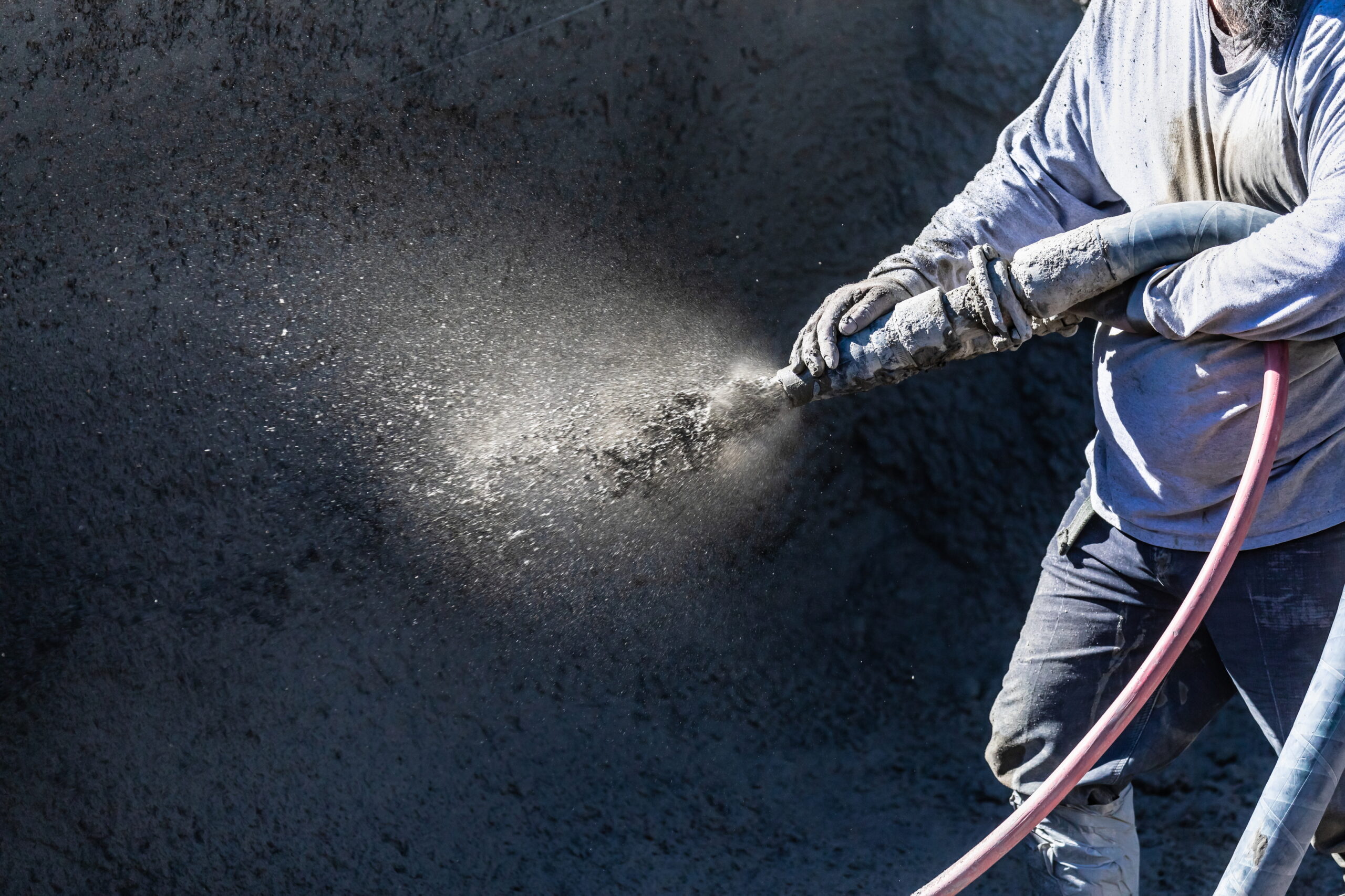 Machine plastering construction spray work